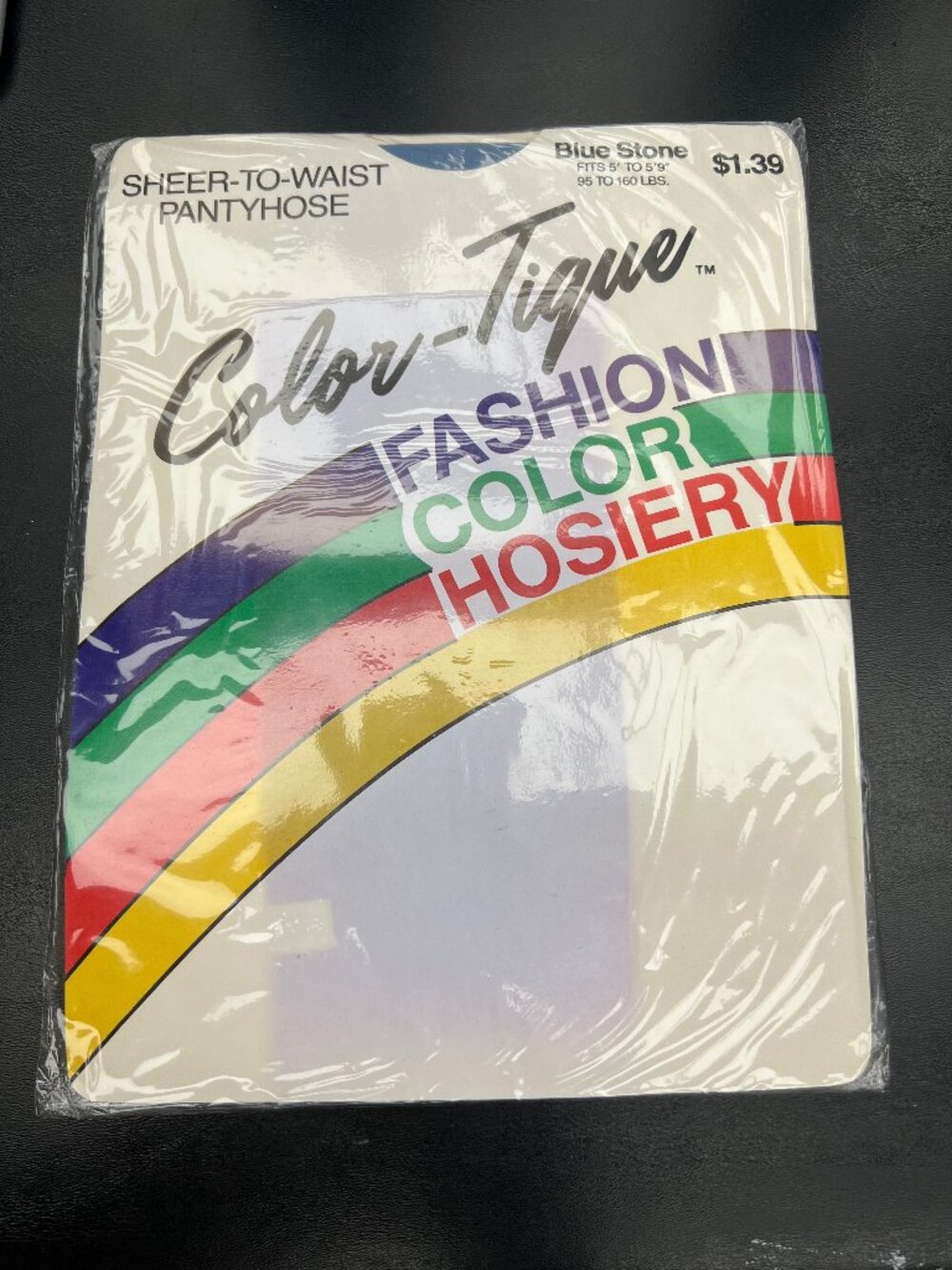 NIB Vintage 70s Color Tique Sheer 100% Nylon Blue Stone Pantyhose